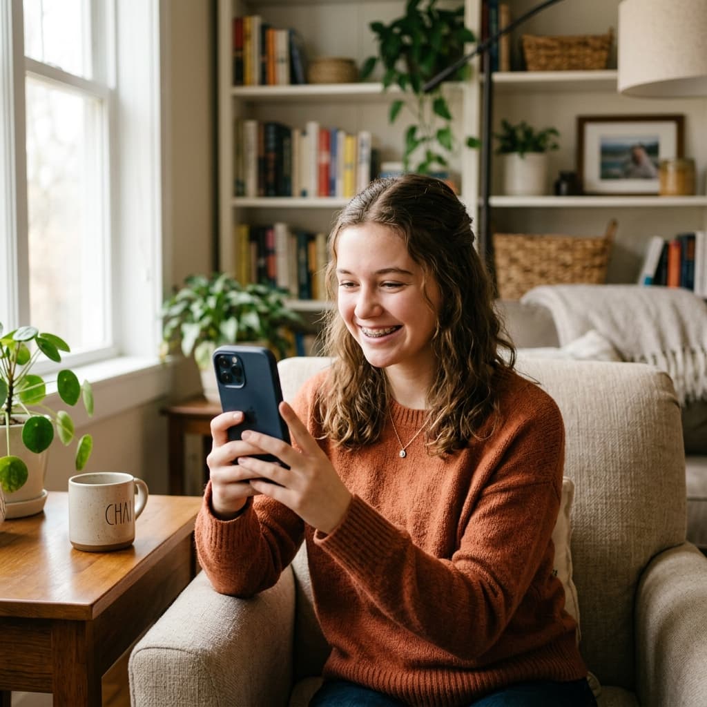 Patient en téléconsultation sur smartphone